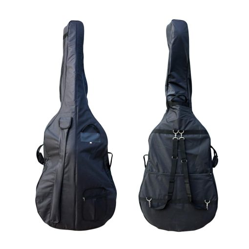 Estuche para Contrabajo WUQIMUSC para tamaño 3/4 de Oxford Cloth con Asas Duraderas y Correas Diseño de multiples bolsillos (forro grueso)