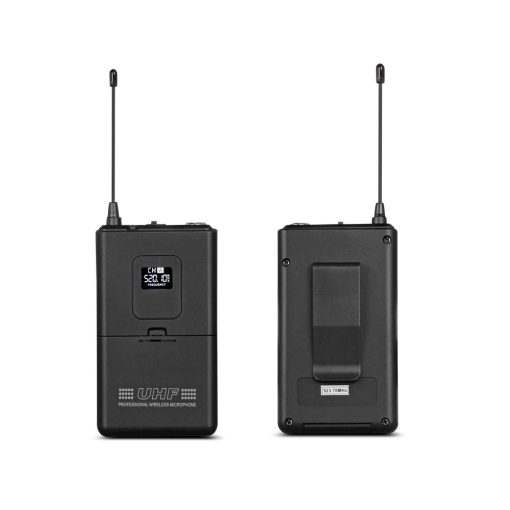Sistema de Microfono Inalambrico WENWEN Pro UHF de 4 Canales con 4 Bodypacks Lavalier y 4 Auriculares para Sistema de Karaoke Iglesia Conferencias Bodas Fiesta - Imagen 5