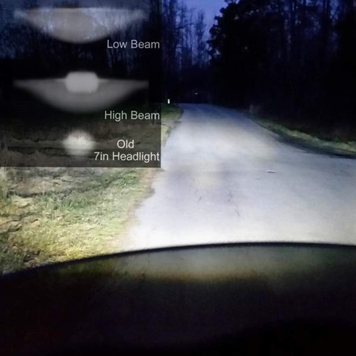 Par de Faros Redondos LED de Proyeccion de 7" con Anillo de Halo Blanco DRL Luz de Giro ambar con Kit de Lampara de Haz Alto y Bajo para Jeep Wrangler Jk TJ LJ Rubicon Sahara Willys Hummer H1 H2 - Imagen 9