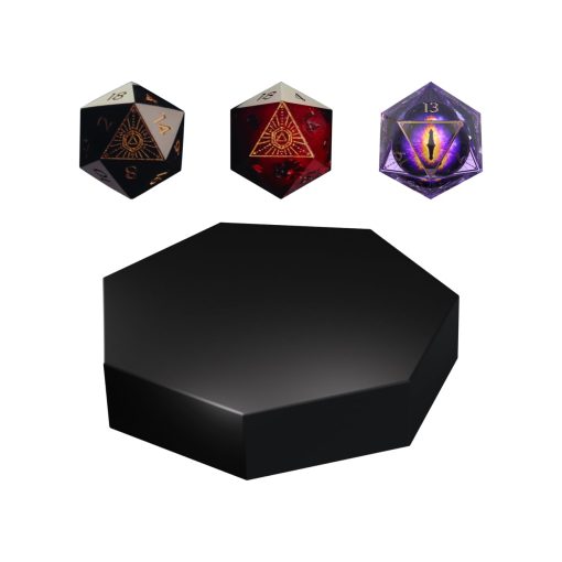 Ascendice - Dado Flotante para D&D (Todos los 3 Dados y una Base Negra Mate)