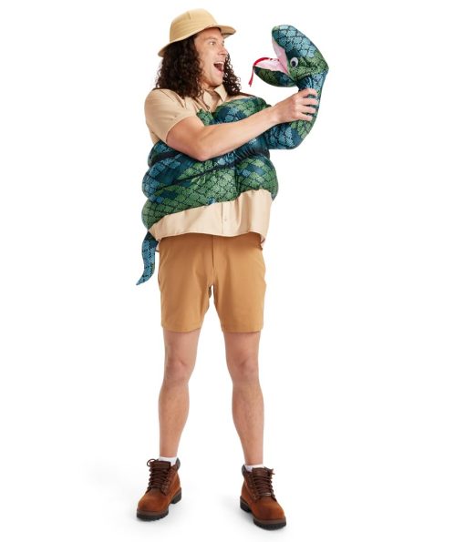 Disfraz Divertido de Guardian de Zoologico de Tipsy Elves con Serpiente Boa Constrictor de Peluche Estilo de Titere de Brazo para Hombre Talla Grande - Imagen 4