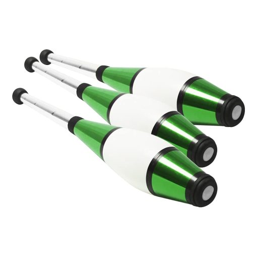 Set de 3 Clavas de Malabares Zeekio Pegasus - Calidad Premium - De Principiante a Profesional - Todo Verde
