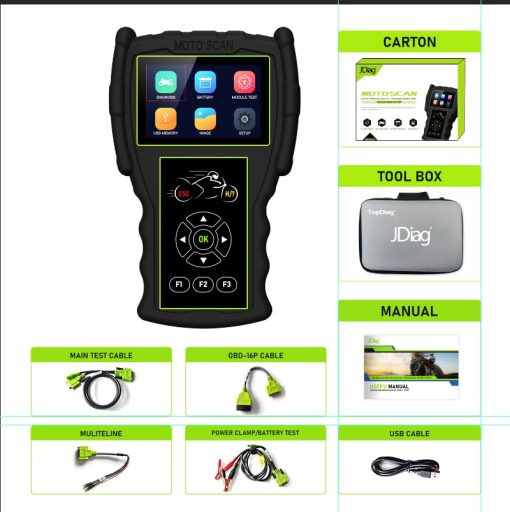 Original JDiag M100 Pro Escaner Profesional para Motocicletas Herramienta de Diagnostico (Version OBD) - Imagen 3