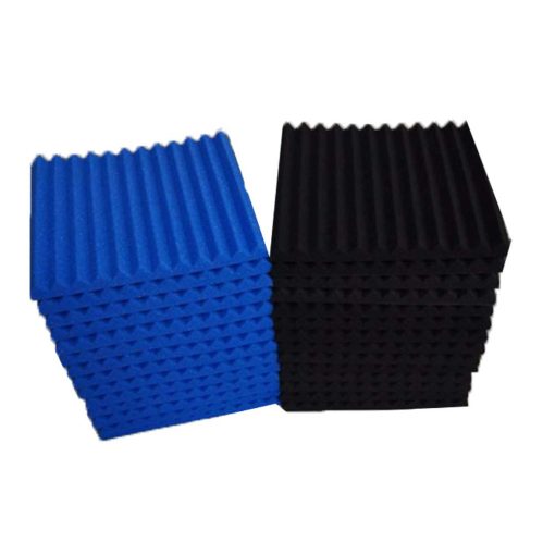 50 Pack Paneles Acusticos Espuma Absorbentes de Sonido para Paredes Paneles de Aislamiento Acustico Cuna para Estudio Casero Techo, 1" X 12" X 12" (50Pcs, Negro y Azul) - Imagen 5