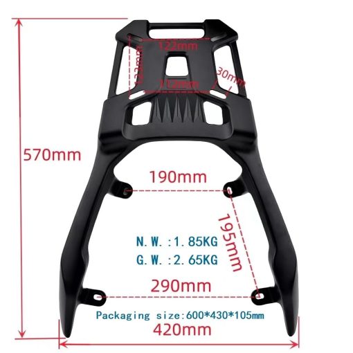 Estanteria de Almacenamiento Trasera para Motocicleta para H-onda ADV160 ADV 160 ADV-160 2023 2024, Bandeja Extendida de Aluminio para Caja Superior del Tronco con Soporte de Portaequipajes Trasero para Carga de Silla de Montar (No.2) - Imagen 5