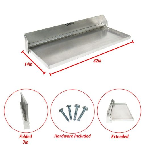 Estacion de trabajo Pit Posse 610 con bandeja abatible y estante de gabinete 32" para herramientas - Hecho en EE. UU. - Accesorio para tienda automotriz en garaje, remolque de carga cerrado o carrera - Organizador de almacenamiento de aluminio (Plata) - Imagen 7