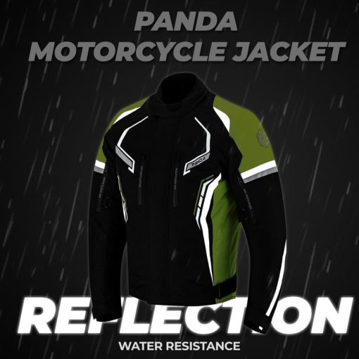 Chaqueta de moto PANDA CYCLE GEAR para hombre de alta visibilidad impermeable con armadura CE para enduro y motocicletas de doble deporte y acolchado de espuma para proteccion, Chaqueta de moto para hombres | Hi-Viz Verde, XL - Imagen 8