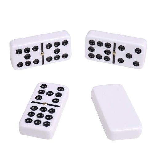 Set de Domino Doble 9 Grande Blanco de Silverman & Co. - Estuche Rosa - Imagen 5