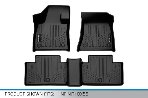 Conjunto de tapetes negros SMARTLINER a medida para 2 filas de piso compatible con Infiniti QX55 2022-2023 / Infiniti QX50 2019-2020 - Imagen 5
