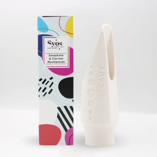 Boquilla de saxofon alto Syos, modelo Steady, Abertura de 6, Blanco artico