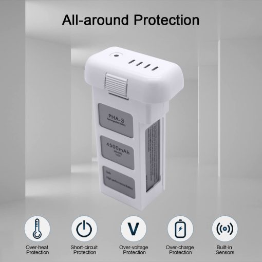 Reemplazo de bateria para DJI Phantom 3, Bateria Extendida de 4500mAh para Phantom 3, Bateria de Vuelo Inteligente para DJI Phantom 3 Professional, Phantom 3 Advanced, Phantom 3 Standard, Phantom 3 SE - Imagen 4