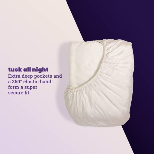 Juego de sabanas 100% Lyocell de Eucalipto Sheets & Giggles - Todo Temporada, Hecho de manera responsable, Naturalmente Refrescante, Super Suave, Absorbe la Humedad, Equilibrio de Temperatura, Vegano - Full, Perla - Imagen 3