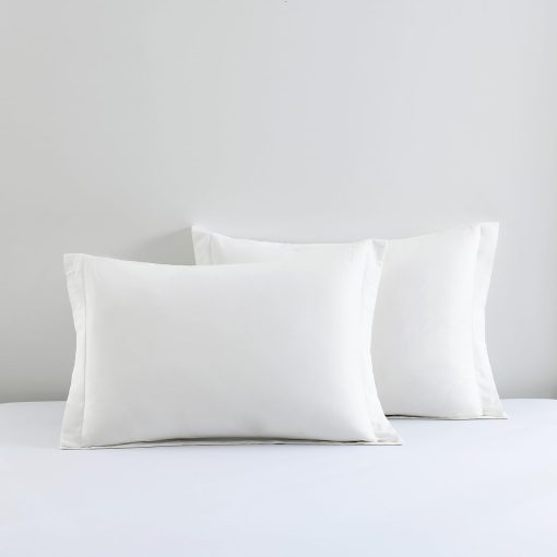 Juego de Edredones de Algodon de Fibra Larga SahSahCasa para Cama Queen, Edredon Esponjoso, Juego de Ropa de Cama de Algodon 100% para Cama Queen, Edredon Acolchado Ligero con Bordado a Rayas, 90" x 90", 3 piezas, Blanco - Imagen 7