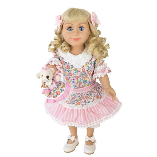 Muñeca Oficialmente Licenciada de Little House on The Prairie Nellie Oleson de The Queen's Treasures, de 18 Pulgadas, con Osito a Juego. Compatible con American Girl - Imagen 3