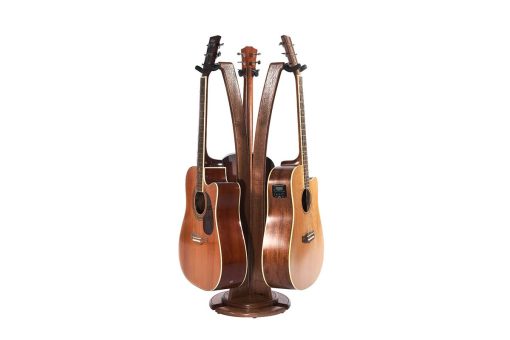 Soporte para guitarra acustica/electrica Ruach GS-1 Triple - Caoba