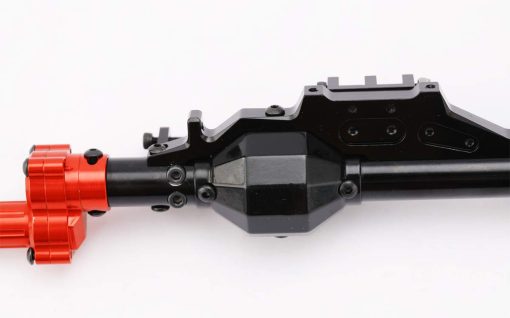 Eje delantero y trasero de portales de aluminio para 1/10 Axial Wraith 90018 90048 90053 90018 90020 90045 90056 RR10 Coche de Crawler RC (Negro con Rojo) - Imagen 3