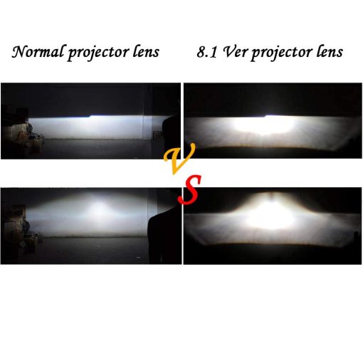 YUFANYA 2.5 Pulgadas H1 8.1 Ver Bixenon Proyector de Lente con Funcion de Luces Altas/Bajas, Decoracion de Ojos de angel Blancos, Funcion de Luces Diurnas, Mascara Cromada, Compatible con Coche Motocicleta H1 H4 H7 Retrofit - Imagen 5