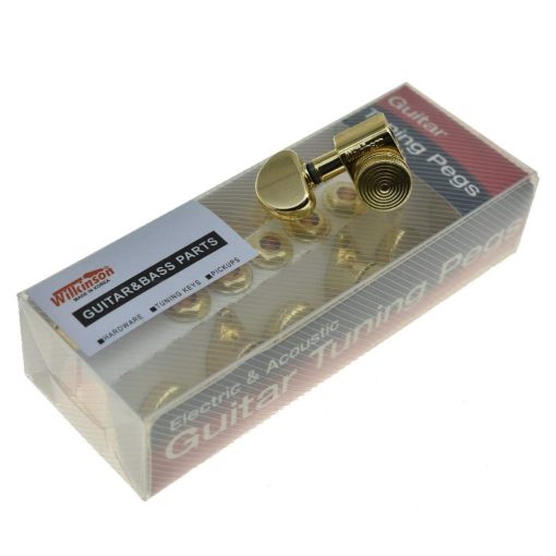 Clavijas de Bloqueo Wilkinson 3x3 Estilo ROTO para Guitarra Tamano Completo Clavijas de Afinacion de Bloqueo Llaves de Afinacion para Guitarras Les Paul de EE. UU. o Acusticas Oro - Imagen 6