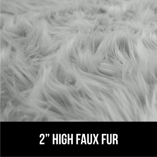Tapete de Piel Sintetica Esponjosa Gorilla Grip, 5x7, Lavable a Maquina, Alfombras Mullidas Suaves con Base de Goma, Alfombras Mimosas para Guarderia de Bebes, Dormitorio, Sala de Estar, Moqueta de Pelo Largo, Decoracion de Lujo para el Hogar, Gris Claro - Imagen 7