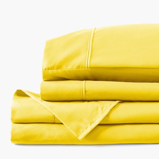 Juego de sabanas PeachSkinSheets Zesty Lemon - Nivel de Suavidad de 1500tc - Sabanas extrasuaves para personas que duermen calientes y sufren de sudor nocturno - Tamano Completo - Imagen 2