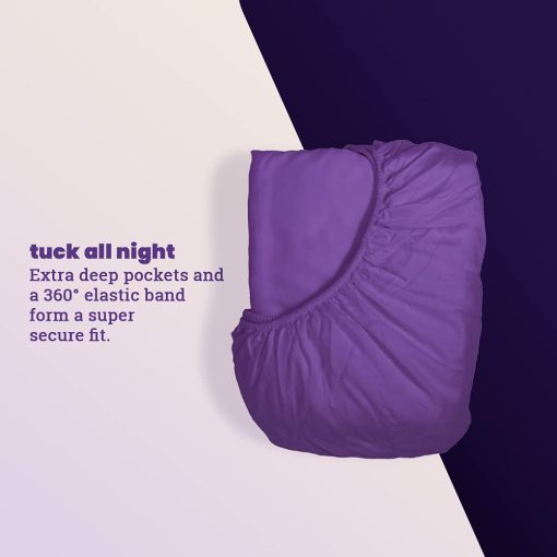 Juego de sabanas de 100% lyocell de eucalipto de Sheets & Giggles - Todo-estacion, fabricado de forma responsable, naturalmente refrigerante, super suave, que absorbe la humedad, equilibra la temperatura, vegano - Imagen 3