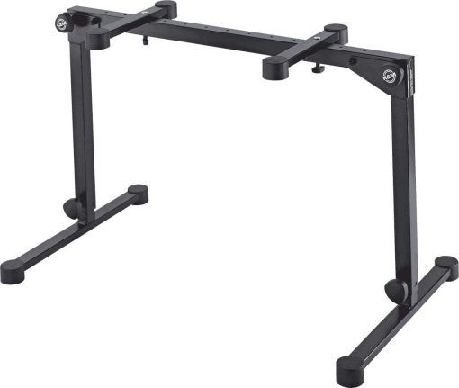 K&M Konig & Meyer 18820.019.55 Mesa de Teclado Omega Pro | Soporte Estilo Mesa | Altura Ajustable/Brazos de Soporte | Patas Plegables Compactas para Viajar | Compatible con Accesorios de K&M de 2do/3er Nivel | Hecho en Alemania | Negro - Imagen 2