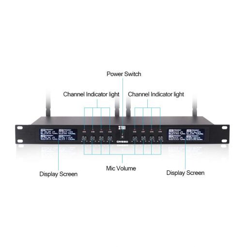 Sistema de Microfono de Gooseneck Profesional de 8 Canales UHF XTUGA CM280 para Conferencias Grandes Micros de Mesa Frecuencia Fija Super-Bajo Ruido de Fondo (Frecuencia A) - Imagen 6