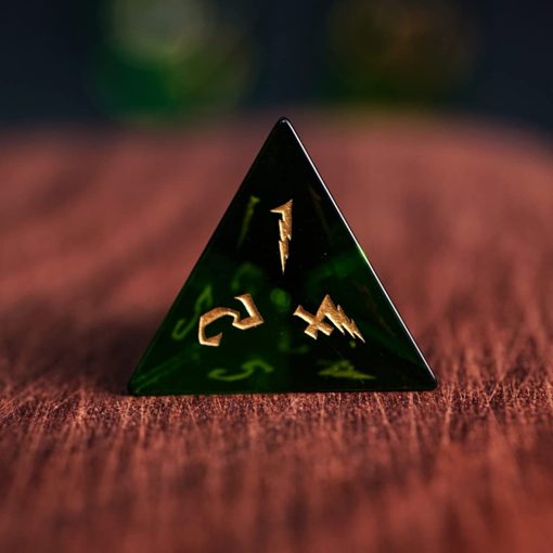 Set de Dados LANGWEI DND, Bonito Verde Peridoto D&D Polyhedral Dice, Gemas Naturales para Juegos de Mesa TRPG DND Dungeons and Dragons,7 Pzas - Imagen 2