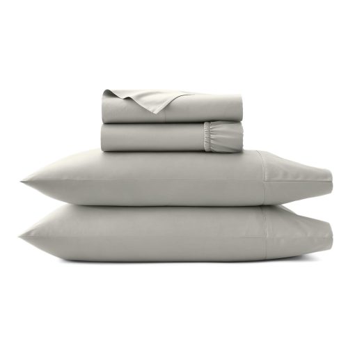 Juego de sabanas BOLL & BRANCH Signature Hemmed - King + Standard, Gris - Lujo 100% Algodon Organico - Incluye 1 Sabana Plana, 1 Sabana Ajustable, 2 Fundas de Almohada Estandar - Super Suaves