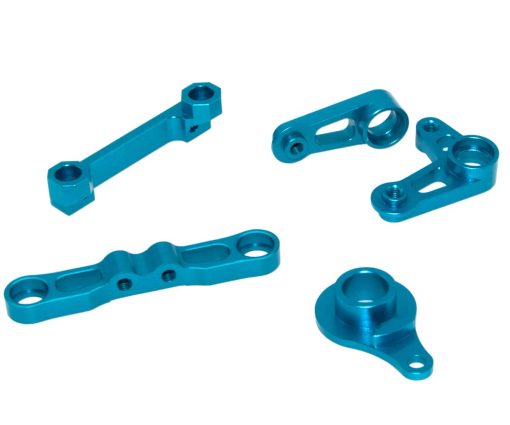 Actualizaciones Compatibles con Tamiya XV01 1/10#XV01-WRCRC Impreza WRX STI 58528 Rc Car Brazo de Suspension Oscilante Soporte de Codigo de Brazo, Copa de Direccion Soporte de Eje Motor Piezas de Aleacion Accesorio(Azul) - Imagen 6