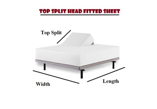 Juego de sabanas superiores para camas ajustables Split King, Juegos de sabanas de mitad de cama Split King para camas ajustables con bolsillo de 18", 34" Juegos de sabanas divididos superiores 800 TC 100% algodon (ajustado de mitad dividido), blanco solido - Imagen 5