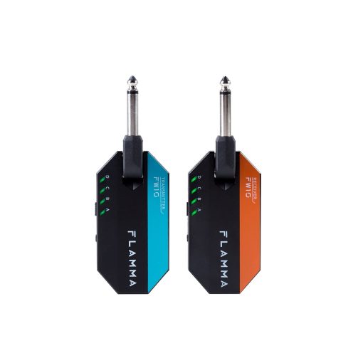 Sistema Inalambrico Digital FLAMMA FW10 2.4GHZ Transmisor Receptor Recargable Soporta 4 Canales para Guitarra Electrica Bajo Violin Teclado