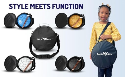 Bolsas para Tambor de Leng?eta de Acero, Bolsas Acolchadas para Instrumento de Percusion Tambor Handpan con Correa para el Hombro (Negro-10in) - Imagen 7
