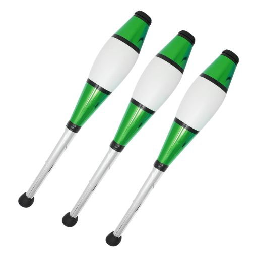 Set de 3 Clavas de Malabares Zeekio Pegasus - Calidad Premium - De Principiante a Profesional - Todo Verde - Imagen 2