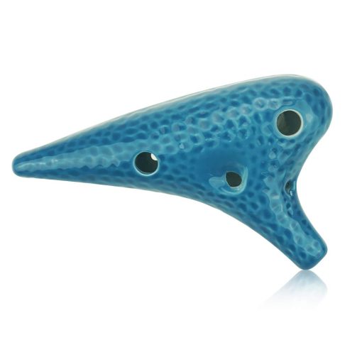 OcarinaWind "Ocean Wave" Ocarina Ceramica de 12 Agujeros Profesional Coleccionable con Artesania de Grieta de Hielo, Tono Alto C - Imagen 2