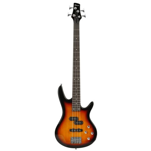 Bajo Electrico de 4 Cuerdas Tamaño Completo P Bass Kit de Inicio Negro para Principiantes con Estuche, Correa y Cable de Guitarra (Sun)
