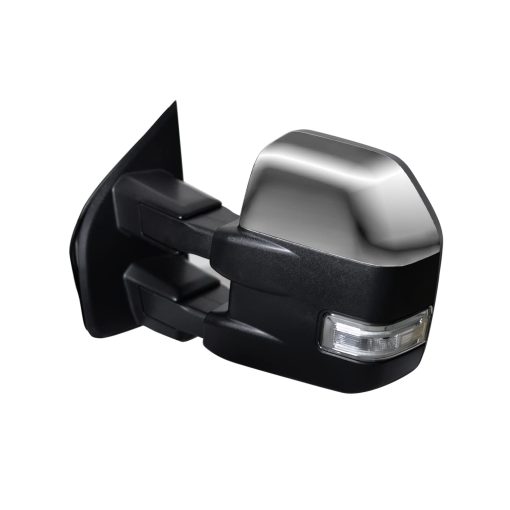 Par de espejos retrovisores de remolque cromado para camiones Ford F150 Pickup 2015 2016 2017 2018 con senal de giro, lampara auxiliar - Imagen 4