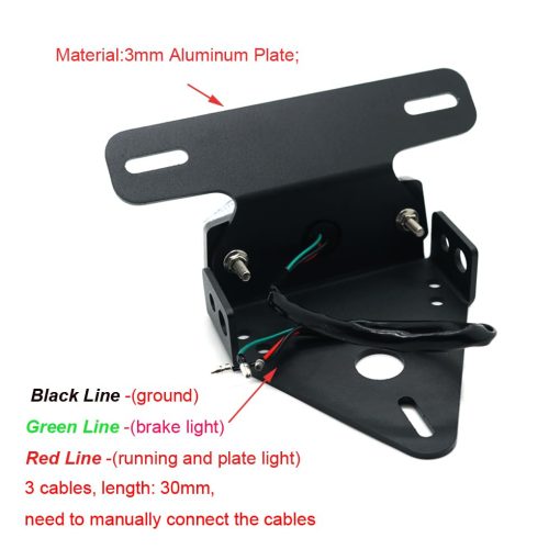 Soporte de luces de freno traseras con licencia LED locas, compatible con SUZUKI DRZ400 S/SM 400 DRZ400SM DRZ400S DRZ 00-23 para XR250R XR400R 96-04 Motocicleta Tidy Fender Eliminato LED Brake (Claro) - Imagen 3