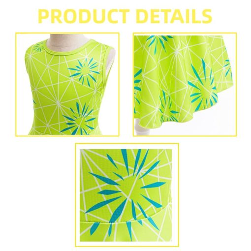 Disfraz de Princesa Alegria para Ninas Joy Vestido de Cosplay para Ninos Vestuario de Halloween Cumpleanos Navidad con Peluca (Verde Claro, 5-6 anos) - Imagen 6