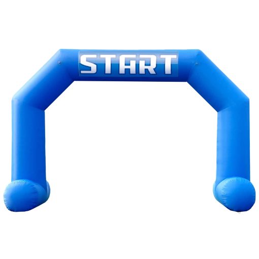 Arco Inflable TKLoop de 20 pies Azul con Banderas de Linea de Salida y Meta y Soplador Potente, Arco Inflable Hexagonal para Carreras Publicidad al Aire Libre Comercio