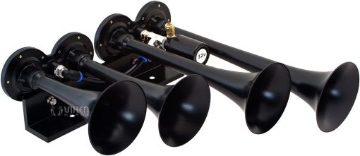 Kit de Claxon de Tren Vixen Horns para Camiones/Autos/Semirremolques. Sistema Completo a Bordo - Compresor de Aire de 200 psi, Tanque de 2.5 Galones, 4 Trompetas. Super Fuerte dB. Compatible con Vehiculos como Pickups/Jeeps/RVs/SUVs 12v VXO8325/4124B - Imagen 2