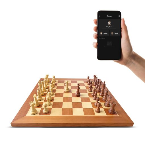 Tablero de ajedrez electronico Chessnut Pro, juego de lujo con todas las piezas de ajedrez de madera completa - Tablero de torneo de 55cm con piezas de madera