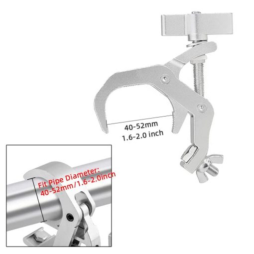 4Pack Ganchos para Luces de Escenario, Capacidad de Carga de 440 lb, Abrazadera en C de Truss de Aleacion de Aluminio, Ajuste de 1.6-2.0 pulgadas de Tubo OD para Luces de DJ Proyector Luces Par Luces Accesorios de Iluminacion de Escenario - Imagen 2
