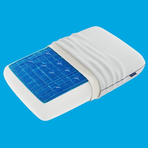 Almohada de Gel Refrescante Gruesa Deluxe Technogel - Alivio del Dolor de Cuello y Hombros, Forma Estandar, Espuma Viscoelastica Inodora, Sueno Fresco para Dormilones de Estomago y Espalda, Funda de Refrigeracion Lavable, Soporte Ergonomico