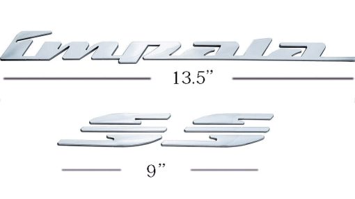 2Pcs 94-96 Emblemas de Panel Trasero de SS de Impala Ss 3D Insignia de Letras Calcomania de Auto Placa de Nombre Repuesto para SS (Cromo) - Imagen 3