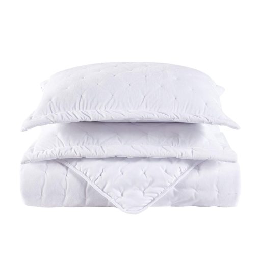 Juego de Edredon de Terciopelo Blanco Royal Hotel Bedding tamaño King, Cubrecama Grande de 110x96 pulgadas, 3 piezas, Lujo Extragrande de Terciopelo 100% King Blanco - Imagen 3