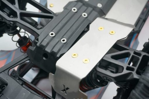 Protector de chasis de acero inoxidable Skid Plate Full Version 5 piezas para Traxxas 1/10 Wide Maxx V2 89086-4 - Imagen 6