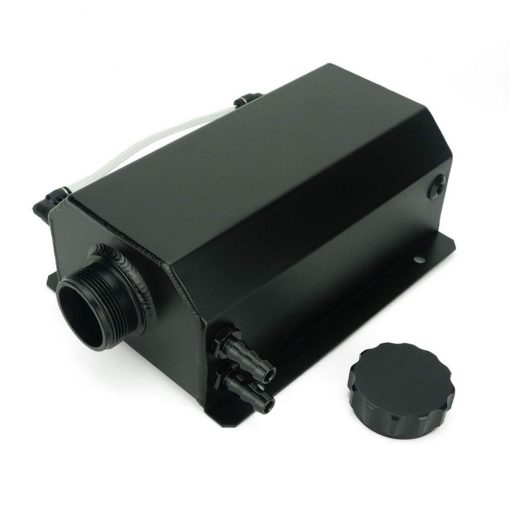 Deposito de recuperacion de refrigerante de radiador universal Bravedog JDM de 2L de capacidad de agua pulido de aluminio (Negro) (2L-Negro) - Imagen 5