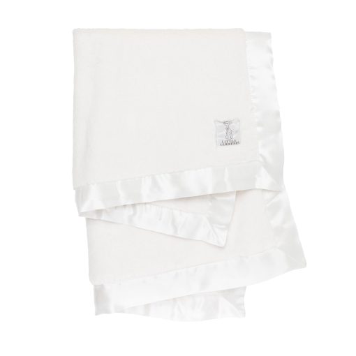Cobija para bebe de Little Giraffe - Cobija suave de lujo con ribete de saten - Cobija para cochecito de bebe - Esenciales para recien nacidos y regalos de bebe - 29x35" - Crema