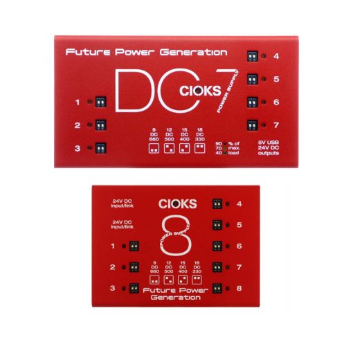 Paquete de Super Alimentacion CIOKS SB15 (DC7+C8E) para Pedaleras, Rojo (Exclusivo de Gear Hero)
